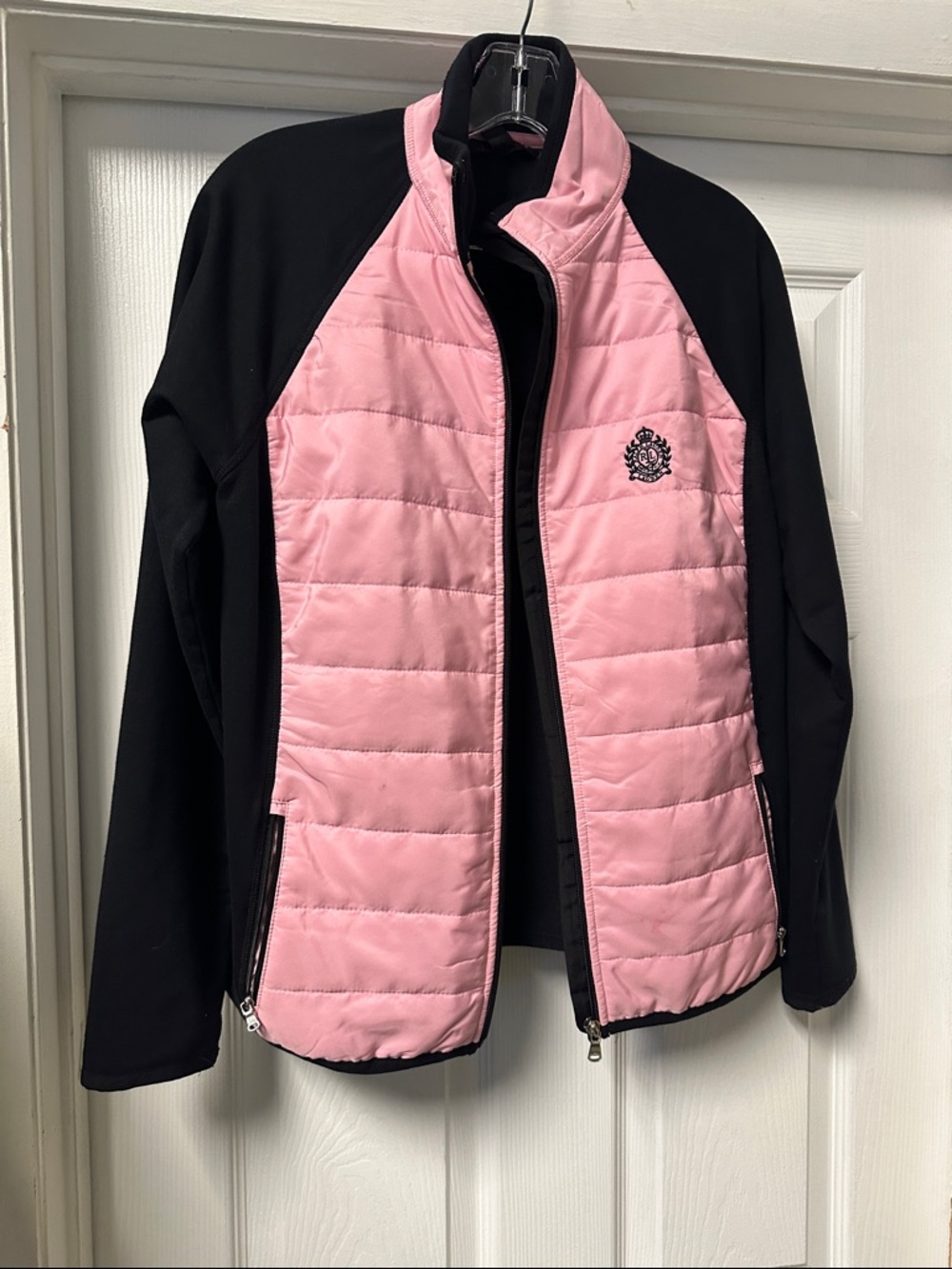 Polo by Ralph Lauren Black & Pink Quilted Hybrid Jacket